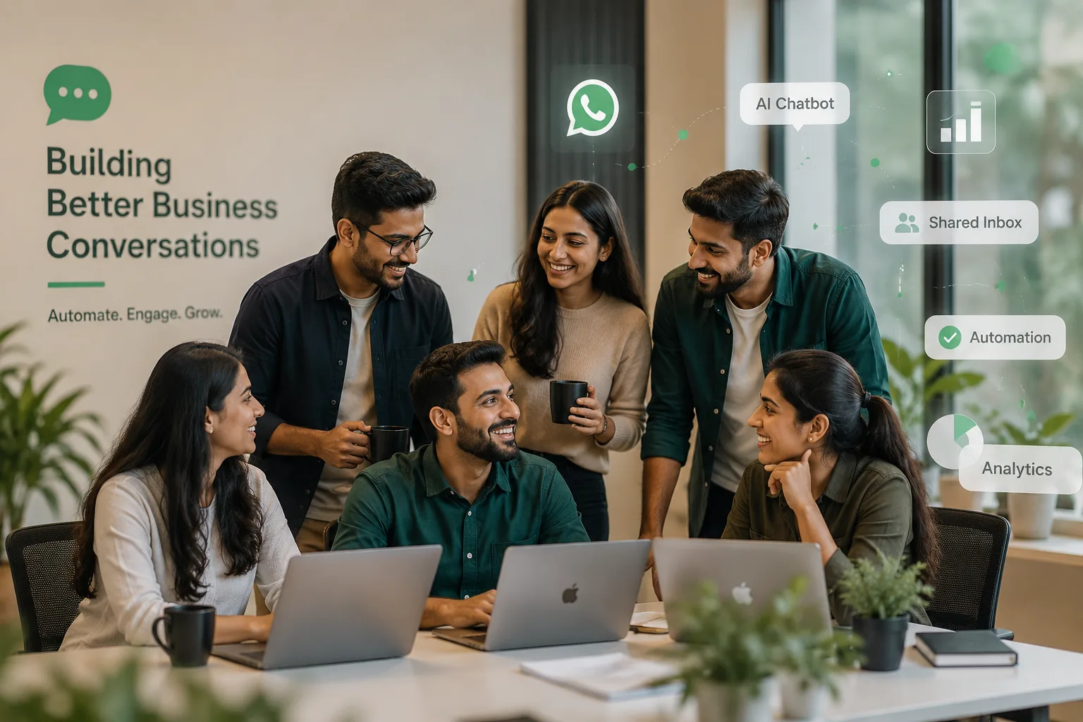 WhatsApp Business Platform connected workflow and API dashboard